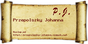 Przepolszky Johanna névjegykártya