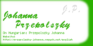 johanna przepolszky business card